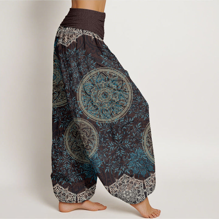 Pantalones harén con cintura elástica para mujer con estampado de mandalas y Buddha Stones - image 2