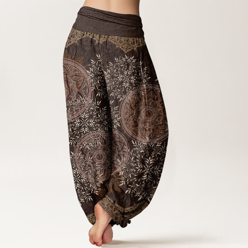 Pantalones harén con cintura elástica para mujer con estampado de mandalas y Buddha Stones - image 7