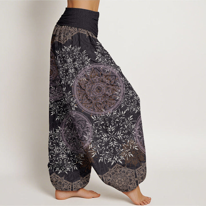 Pantalones harén con cintura elástica para mujer con estampado de mandalas y Buddha Stones - image 9