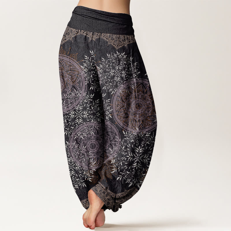 Pantalones harén con cintura elástica para mujer con estampado de mandalas y Buddha Stones - image 10