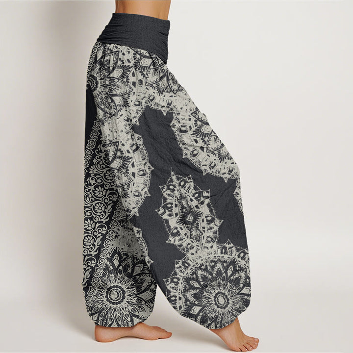 Pantalones harén con cintura elástica para mujer con estampado de mandalas y Buddha Stones - image 2