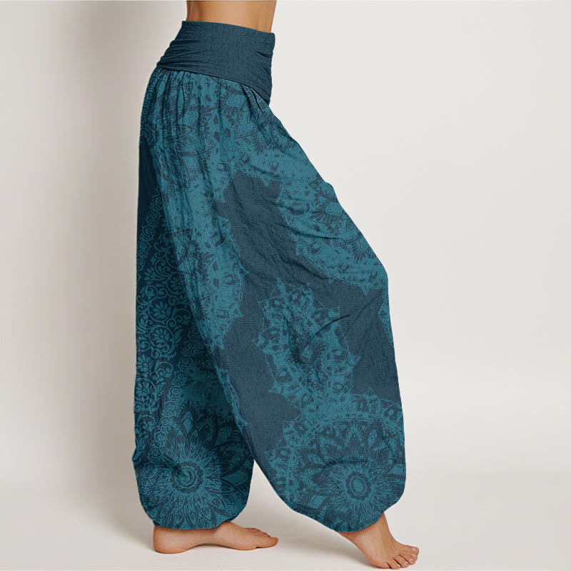 Pantalones harén con cintura elástica para mujer con estampado de mandalas y Buddha Stones - image 6