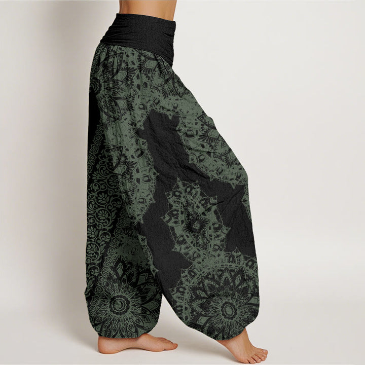 Pantalones harén con cintura elástica para mujer con estampado de mandalas y Buddha Stones - image 9