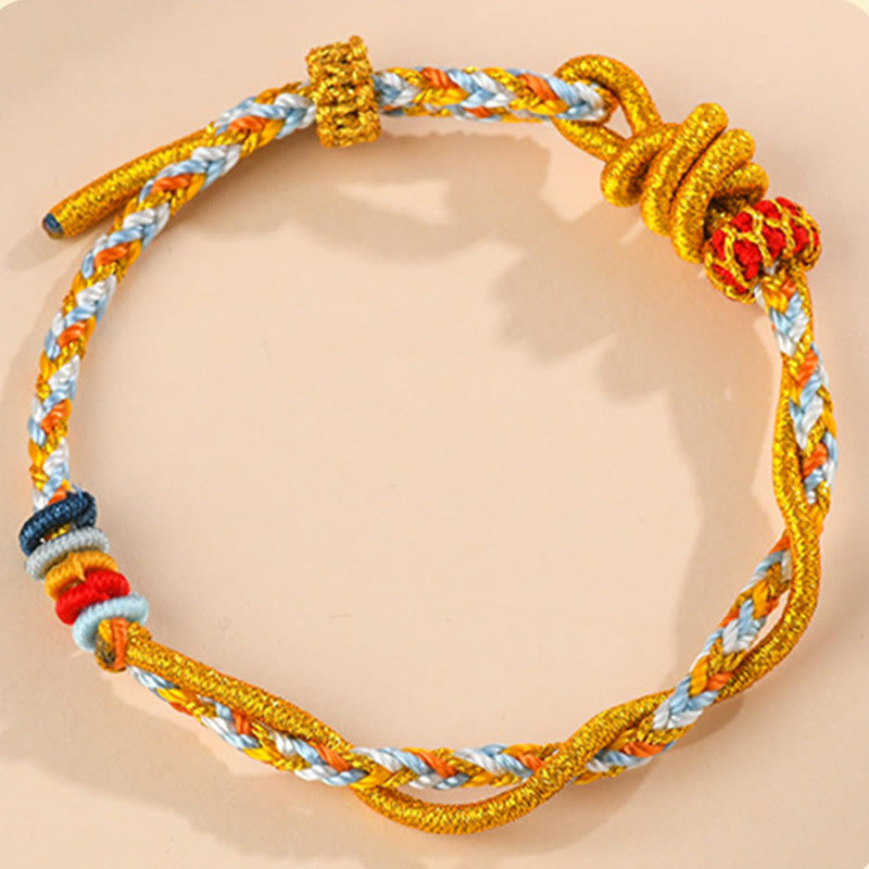 Pulsera de la suerte del año de la serpiente con serpiente y dragón de hilo colorido de Buddha Stones