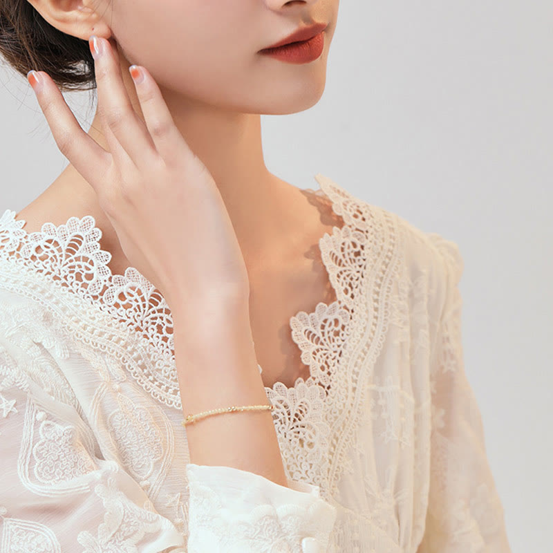 Pulsera protectora con cuentas de cobre bañadas en oro de 14 quilates y citrino ultrafinas de 2 mm de Buddha Stones