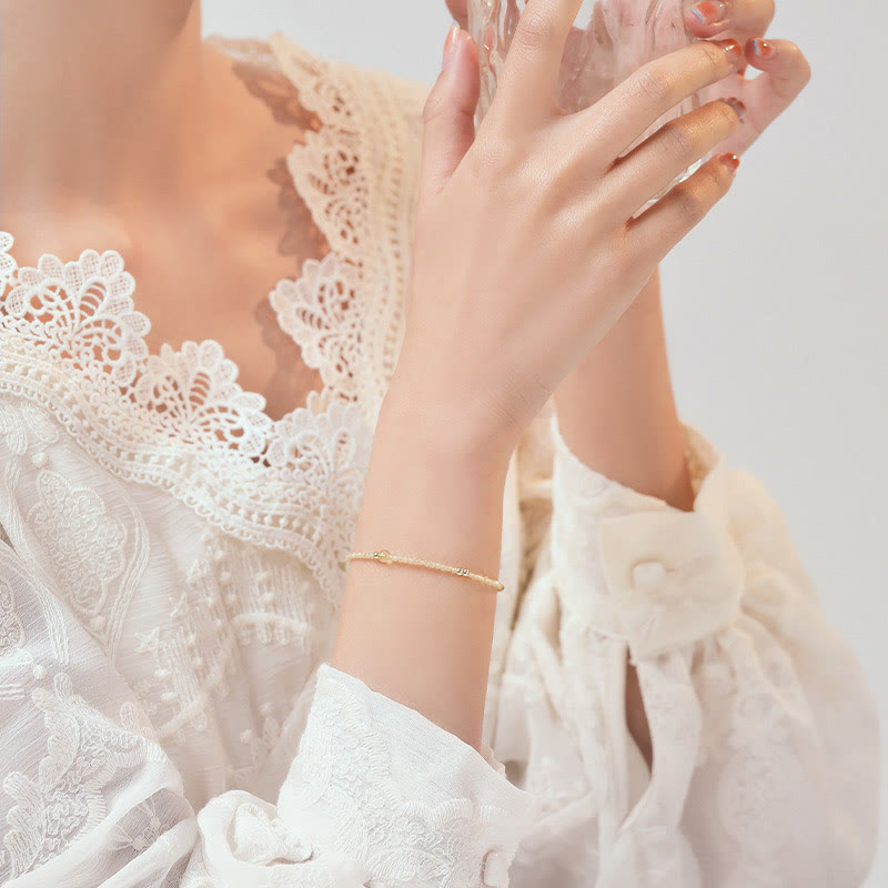 Pulsera protectora con cuentas de cobre bañadas en oro de 14 quilates y citrino ultrafinas de 2 mm de Buddha Stones