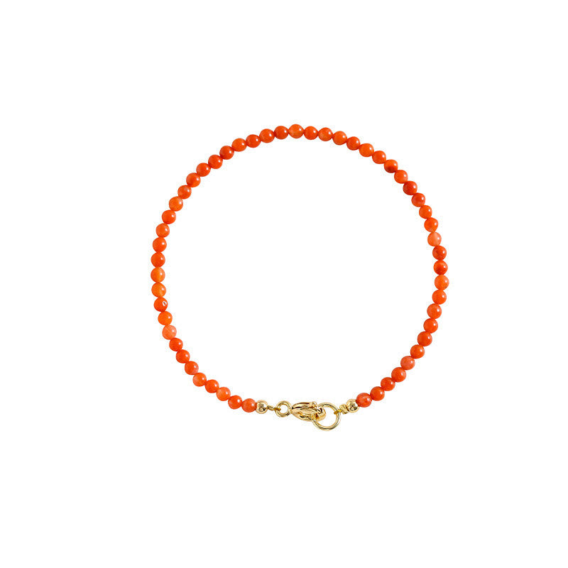 Pulsera de confianza con cuentas ultrafinas de ágata roja, cereza y caqui naturales de Buddha Stones