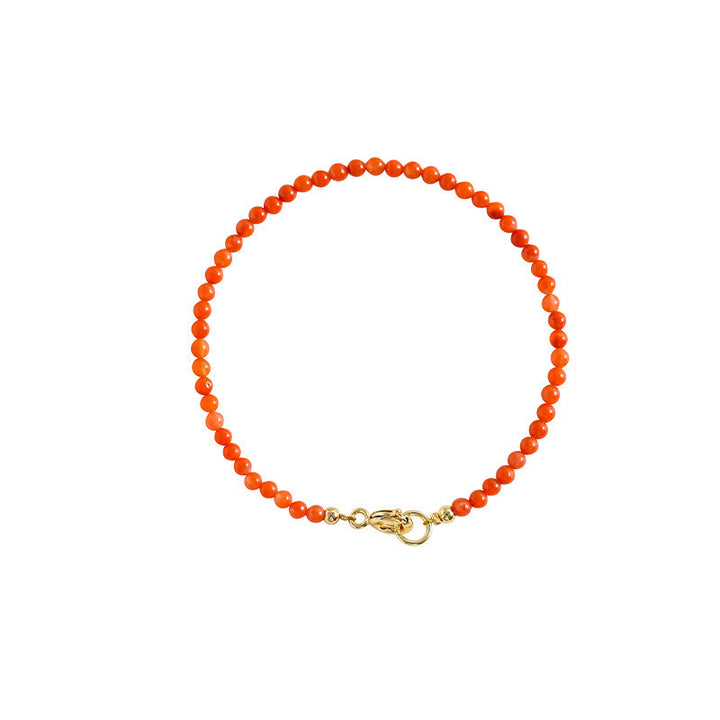 Pulsera de confianza con cuentas ultrafinas de ágata roja, cereza y caqui naturales de Buddha Stones