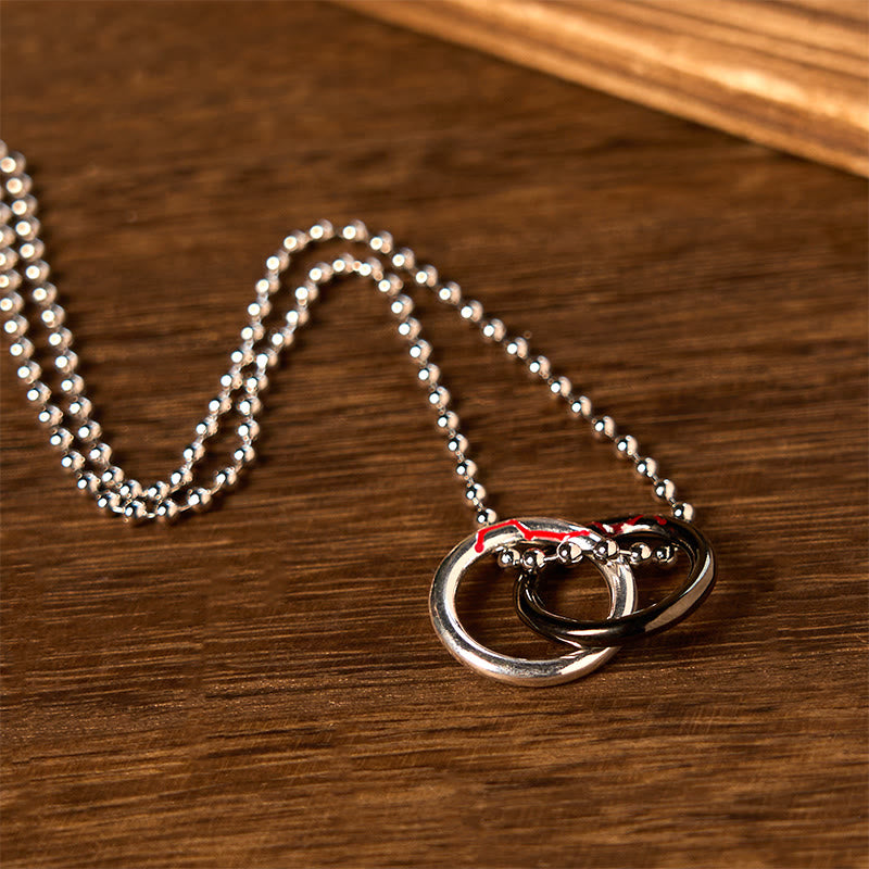 Collar con colgante de la suerte de la Osa Mayor con aro Qiankun de cobre y Buddha Stones