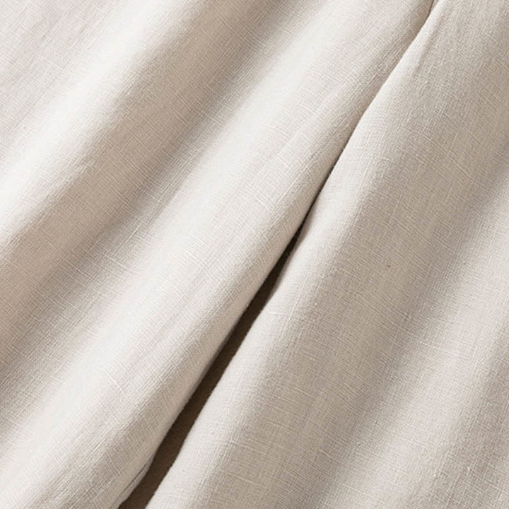 Pantalones anchos de lino y algodón de color liso para mujer con bolsillos y Buddha Stones - image 26