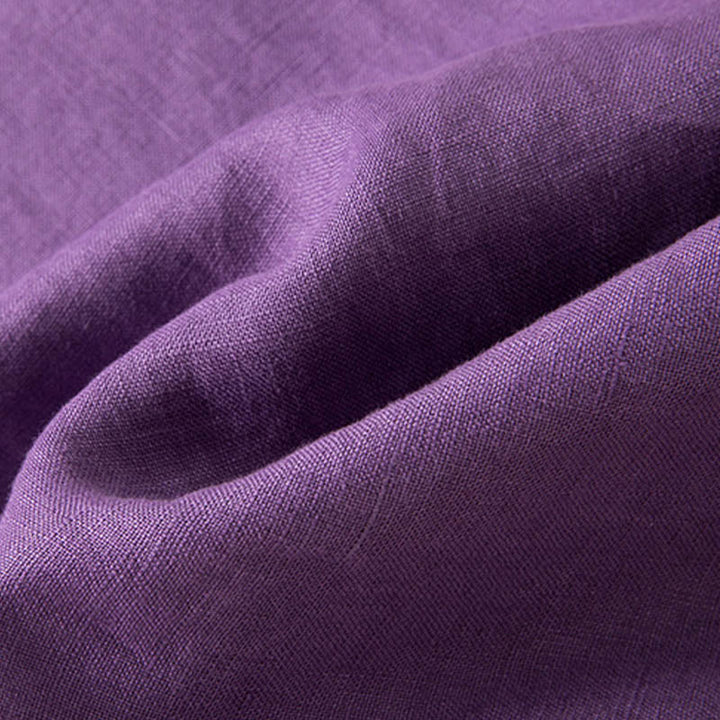 Pantalones anchos de lino y algodón de color liso para mujer con bolsillos y Buddha Stones - image 15