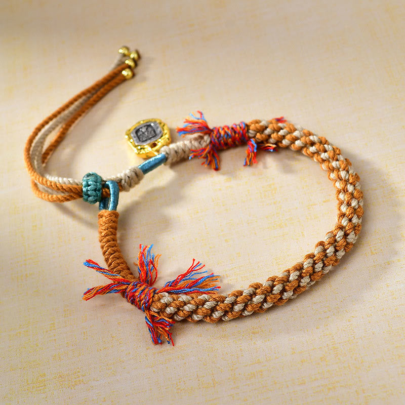 Pulsera de protección ajustable con Buddha Stones y cuerda de colores tibetanos de la diosa Zakiram de la riqueza