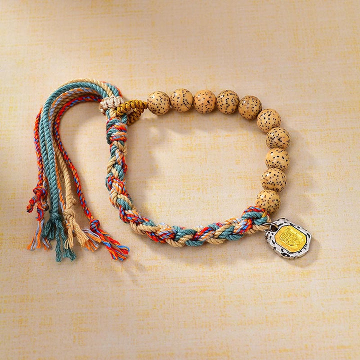 Pulsera de protección ajustable con Buddha Stones, cuerda de colores tibetanos, semillas de Bodhi, Zakiram, diosa de la riqueza