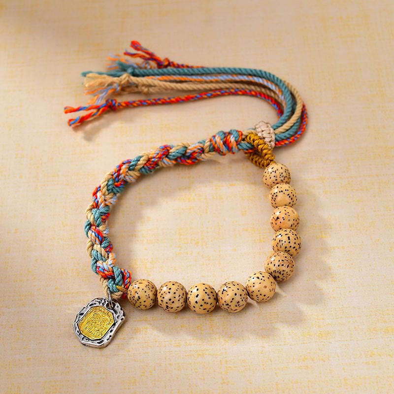 Pulsera de protección ajustable con Buddha Stones, cuerda de colores tibetanos, semillas de Bodhi, Zakiram, diosa de la riqueza