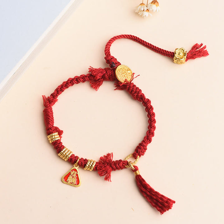 Pulsera de protección con borlas de flores y Buddha Stones de la diosa de la riqueza tibetana Zakiram