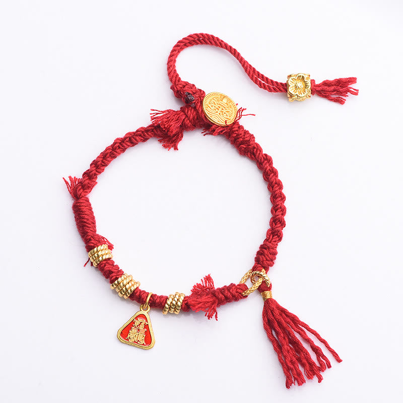 Pulsera de protección con borlas de flores y Buddha Stones de la diosa de la riqueza tibetana Zakiram