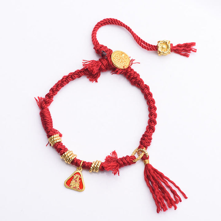 Pulsera de protección con borlas de flores y Buddha Stones de la diosa de la riqueza tibetana Zakiram