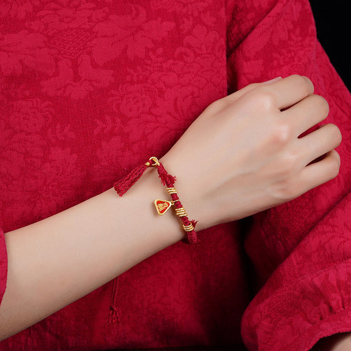 Pulsera de protección con borlas de flores y Buddha Stones de la diosa de la riqueza tibetana Zakiram