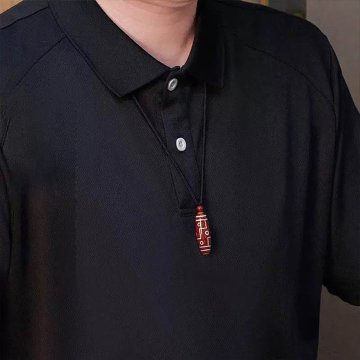 Colgante de bendición con cuentas Dzi de nueve ojos y Buddha Stones con cinabrio