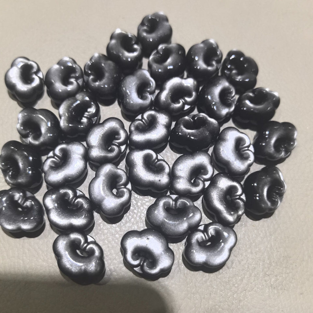 Buddha Stones con brillo plateado natural y nubes auspiciosas que protegen y calman