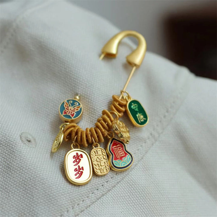 Broche de la suerte de Buddha Stones y piedras