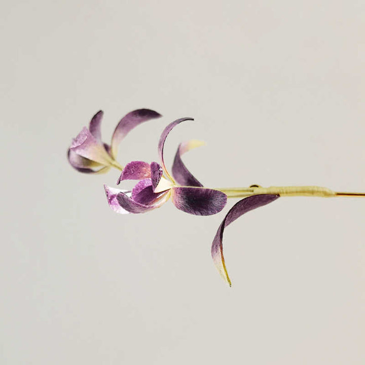 Broche de orquídea de seda morera con flores de terciopelo hechas a mano con Buddha Stones