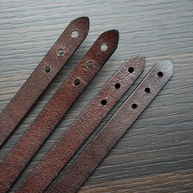 Pulsera de equilibrio con hebilla ajustable de cuero con estampado vintage de Buddha Stones