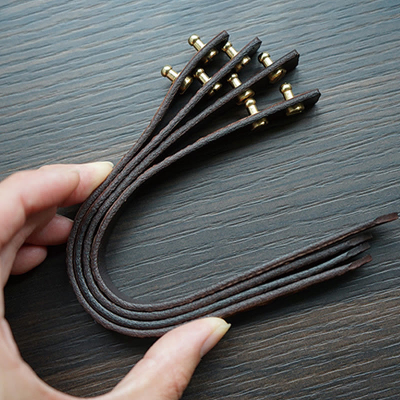 Pulsera de equilibrio con hebilla ajustable de cuero con estampado vintage de Buddha Stones