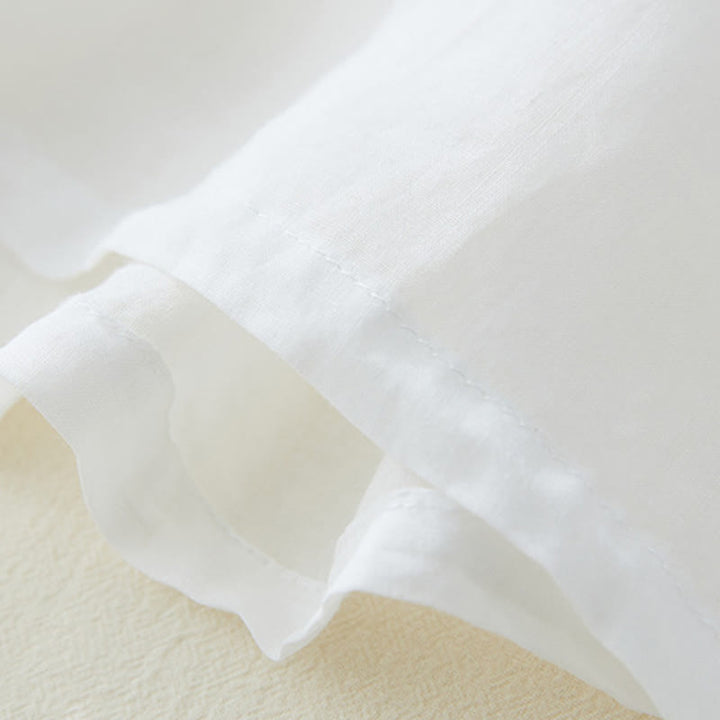 Camisa de lino y algodón con mangas tres cuartos y diseño de plantas bordadas para mujer con Buddha Stones - image 13