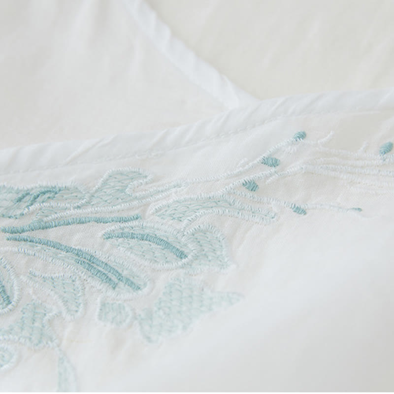 Camisa de lino y algodón con mangas tres cuartos y diseño de plantas bordadas para mujer con Buddha Stones - image 12