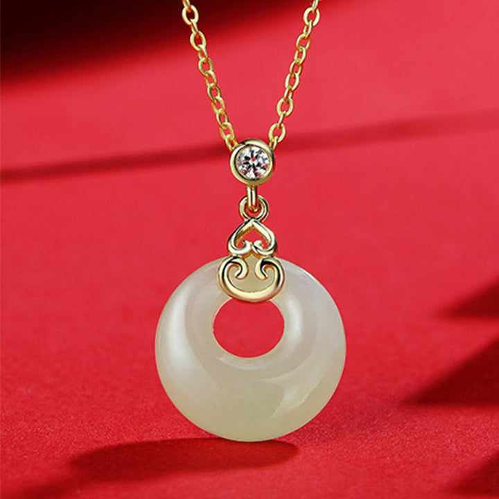 Pulsera, collar, colgante y pendientes de plata de ley 925 con Buddha Stones , jade hetiano natural, hebilla de la paz, circonita, suerte