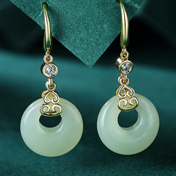 Pulsera, collar, colgante y pendientes de plata de ley 925 con Buddha Stones , jade hetiano natural, hebilla de la paz, circonita, suerte