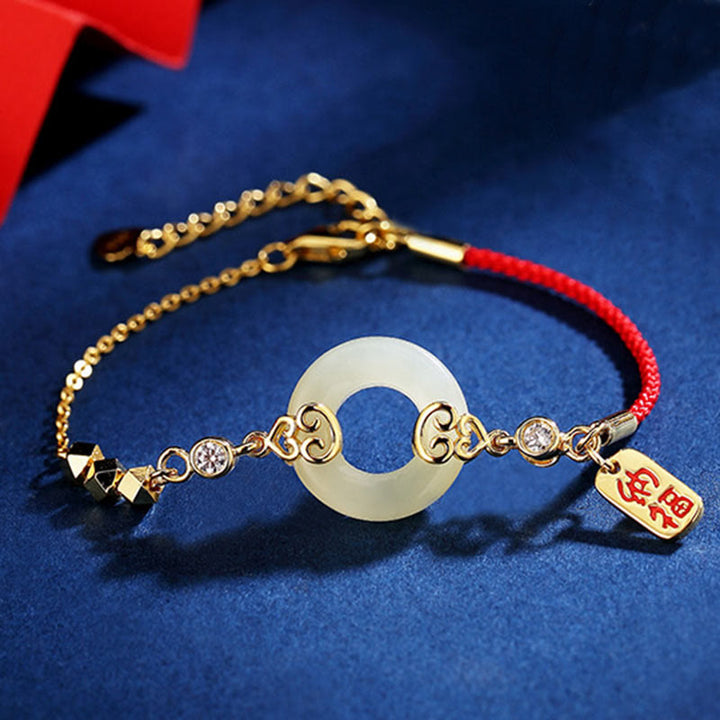 Pulsera, collar, colgante y pendientes de plata de ley 925 con Buddha Stones , jade hetiano natural, hebilla de la paz, circonita, suerte