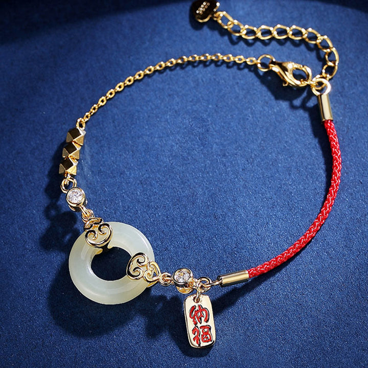 Pulsera, collar, colgante y pendientes de plata de ley 925 con Buddha Stones , jade hetiano natural, hebilla de la paz, circonita, suerte