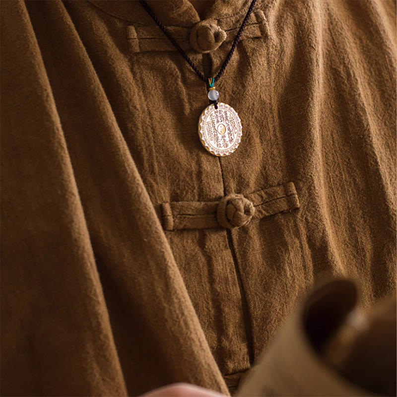 Colgante de collar de armonía de cobre con diseño Yin Yang Bagua , Buddha Stones, montaña, fantasmas, gastar dinero - image 11