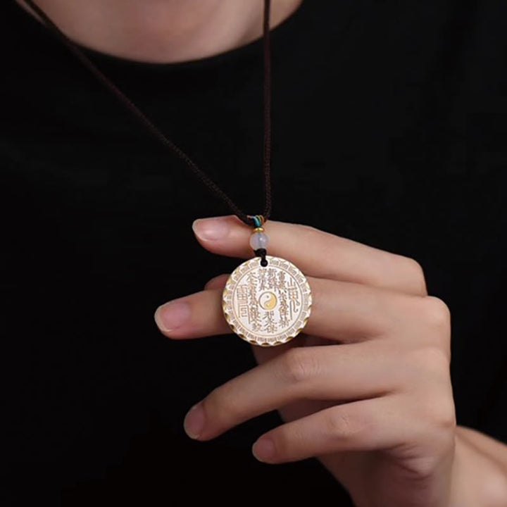 Colgante de collar de armonía de cobre con diseño Yin Yang Bagua , Buddha Stones, montaña, fantasmas, gastar dinero - image 5