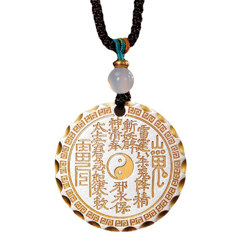 Colgante de collar de armonía de cobre con diseño Yin Yang Bagua , Buddha Stones, montaña, fantasmas, gastar dinero - image 14