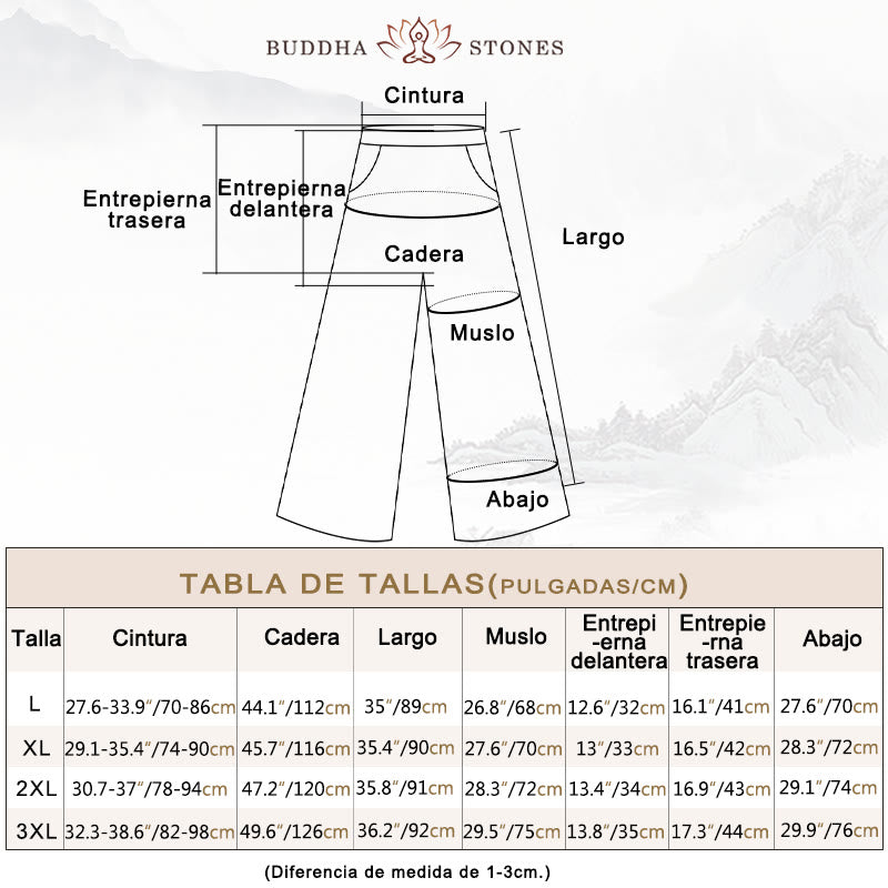 Pantalones anchos de lino y algodón de color liso para mujer con bolsillos y Buddha Stones - image 6