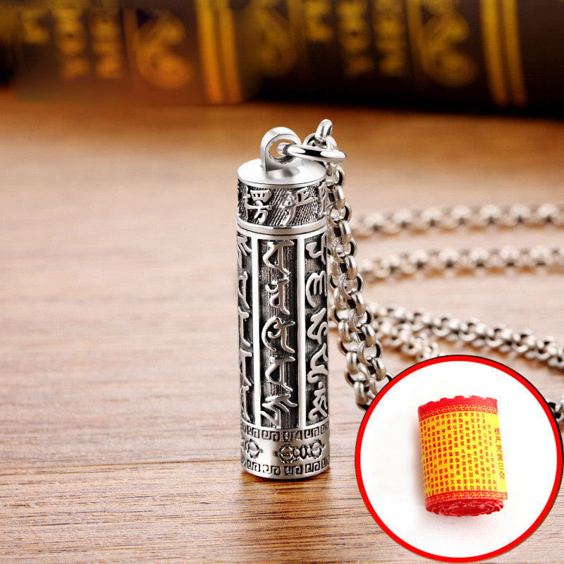 Collar con colgante de paz con diseño de vajra y mantra Shurangama de plata bañada en cobre con Buddha Stones tibetanas Om Mani Padme Hum - image 4