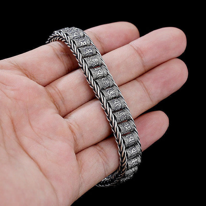 Pulsera de metal con Buddha Stones y hebilla de cobre tibetano con Om Mani Padme Hum y paz - image 11