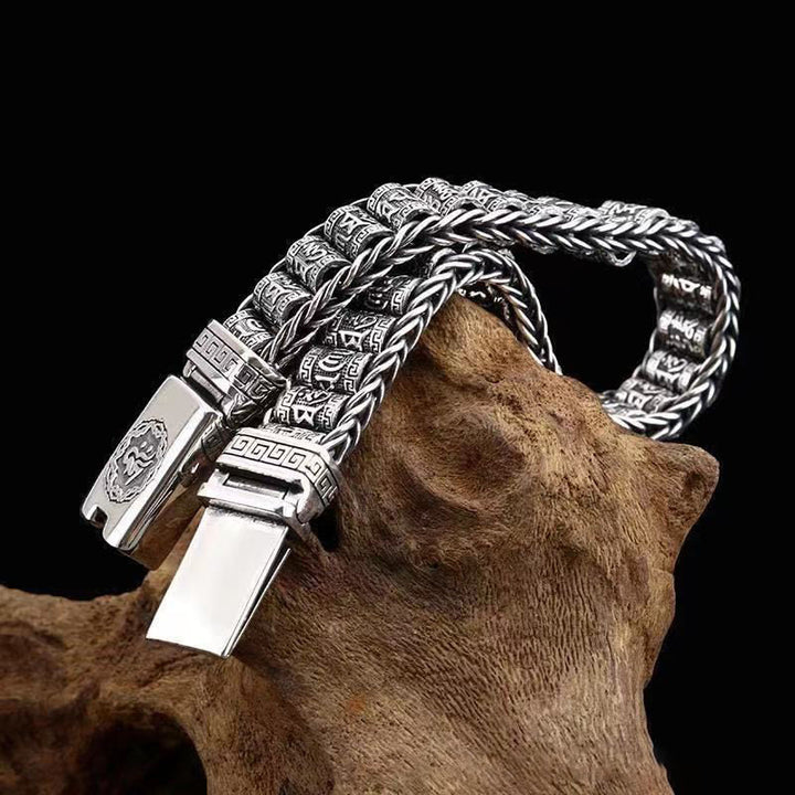 Pulsera de metal con Buddha Stones y hebilla de cobre tibetano con Om Mani Padme Hum y paz - image 12