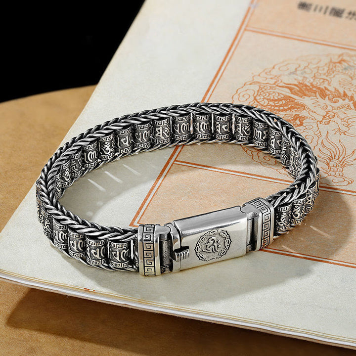 Pulsera de metal con Buddha Stones y hebilla de cobre tibetano con Om Mani Padme Hum y paz - image 1