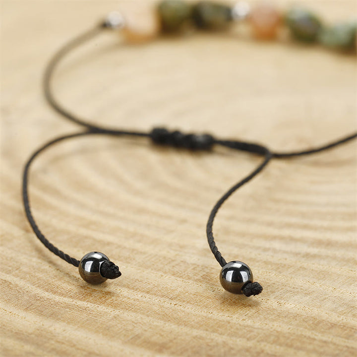 Pulsera positiva con Buddha Stones "Eres increíble", piedra solar de riolita