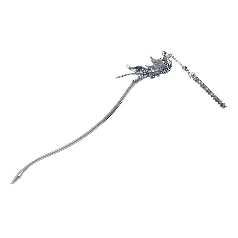 Horquilla protectora con borlas de fénix en plata de ley 925 con Buddha Stones - image 10