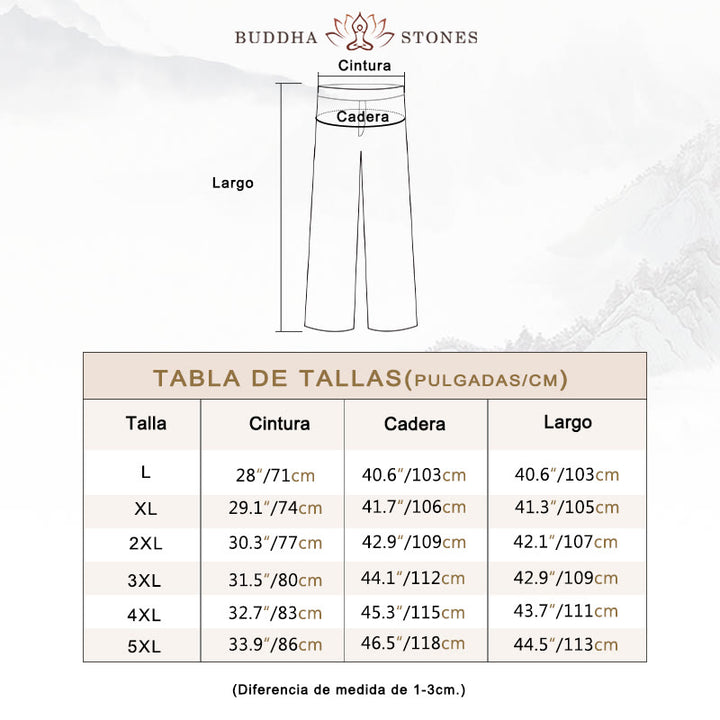Pantalones anchos de pana de algodón de color liso para hombre con bolsillos y Buddha Stones