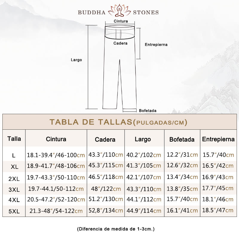 Conjunto de 2 piezas de camisa y pantalones de manga larga de algodón con botones de rana para hombre con Buddha Stones - image 4