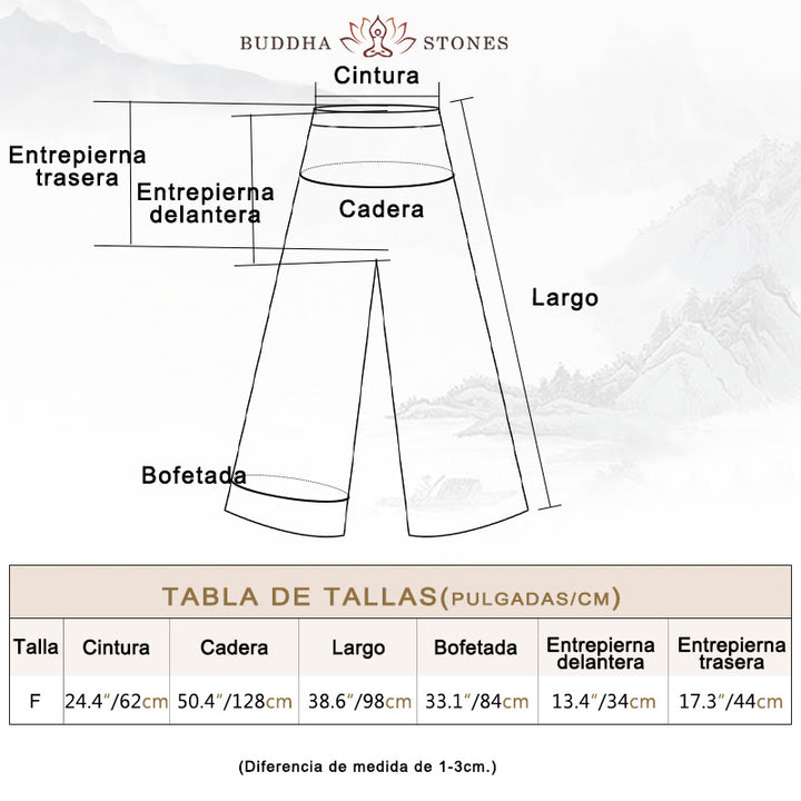 Buddha Stones Cami sin mangas con botones de rana y vestido midi Pantalones anchos de lino y ramio con bolsillos - image 42