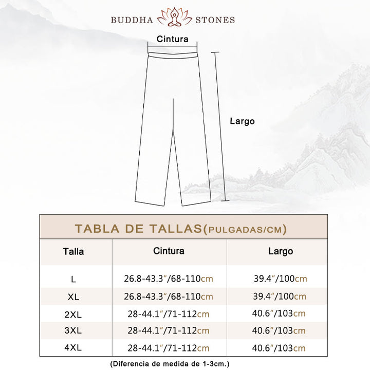 Conjunto de 2 piezas de camisa y pantalones de manga larga con botones de rana para hombre con traje Tang sencillo y Buddha Stones - image 3