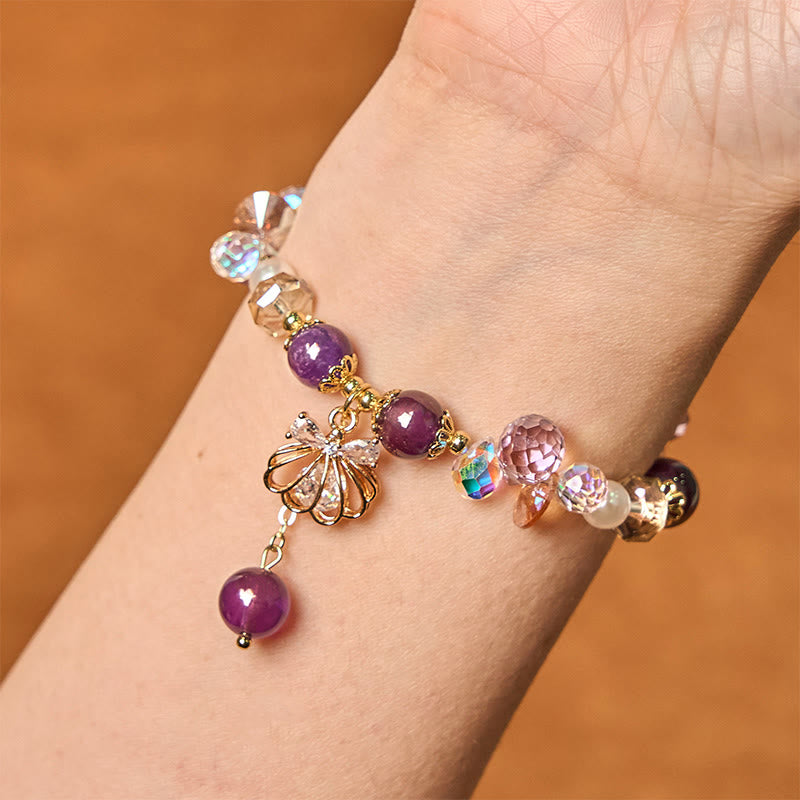 Pulsera de la paz con Buddha Stones, amatista, citrino y perla natural