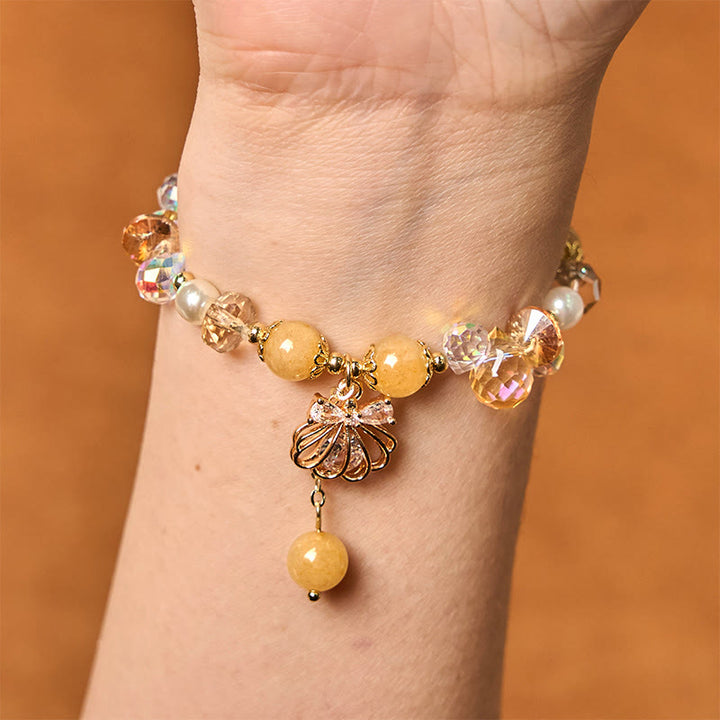 Pulsera de la paz con Buddha Stones, amatista, citrino y perla natural